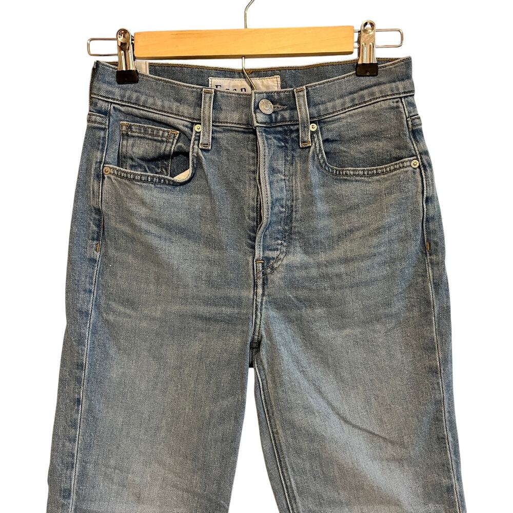 Frank & Eileen Jeans Monaghan Raw Hem Straight Leg Blue Light Wash Size 26 - Picture 5 of 10